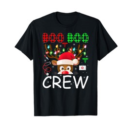 Reindeer Nurse Christmas Scrub Tops Boo Crew Nurse Xmas T-Shirt