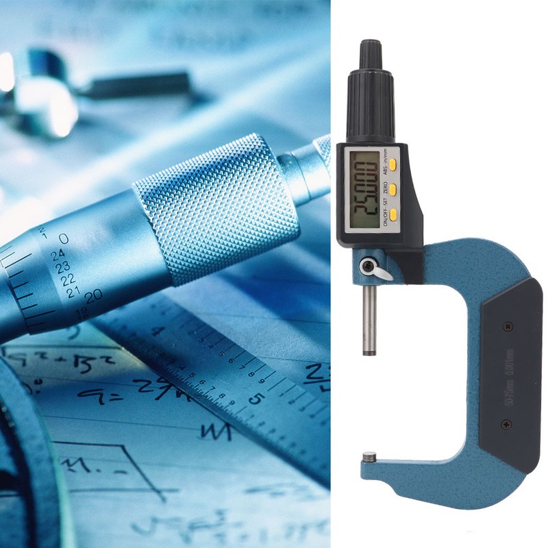 Chrome Plated Alloy Digital Display Low Error Micrometer 0.001mm Resolution