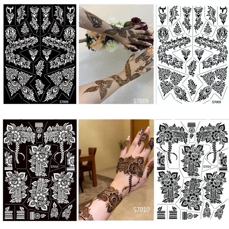 XMASIR 10 Sheets Tattoo Stencils 20 Pcs Arm Hand Tattoo