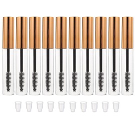CHILDWEET 10 Tubos Vacíos de Rímel de 10ml con Varita y Botella de Plástico Transparente, Recargables para Crema y Sérum de Pestañas, Adecuado para Uso Diario