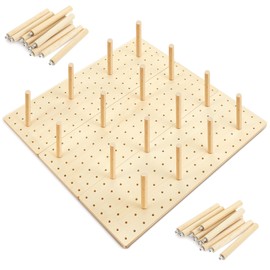 Kigley 3 Pcs Wood Pegboard Drawer Organizer with 32 Pegs Wooden Peg Board Drawer Shelf Organizer Adjustable Drawer Peg System for Dishes Plate Pot Container Cookware Utensil Kitchen (17 x 5.91 in)