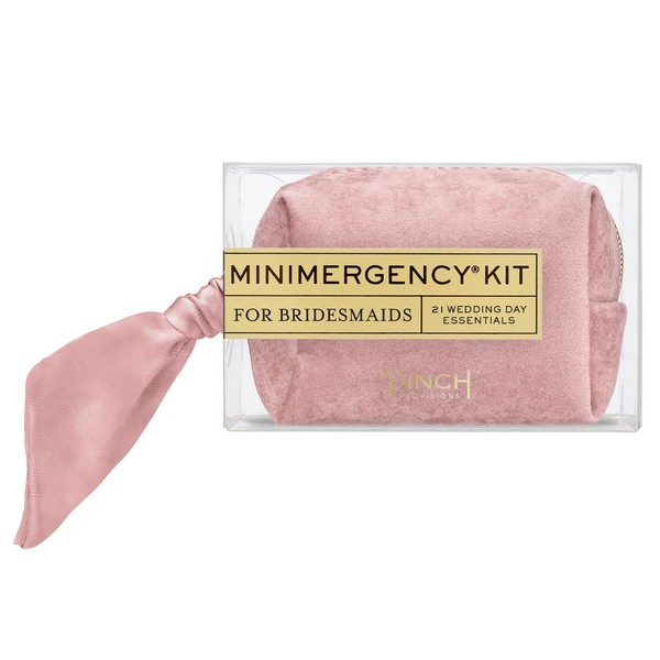 Pinch Provisions Minimergency Kit for Bridesmaids, Includes 21 Emergency Wedding Day Must-Have Essentials, Perfect Bridal Shower and Bridesmaids Proposal Gift - Dusty Rose