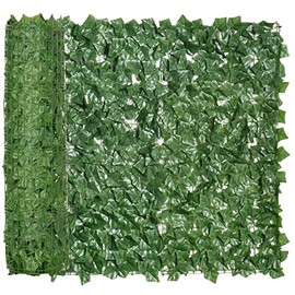 Outsunny 118" x 39" Artificial Ivy Vine, Faux Privacy Fence Wall Screen Hedge Leaf Decoration for Outdoor Garden, Backyard Decor, Dark Green