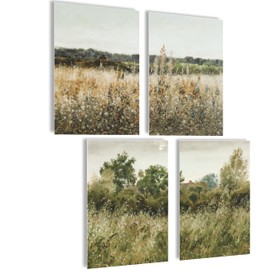 mojoliving Poster Vintage Poster Pictures Kitchen Wall Decoration Living Room Poster Aesthetic Picture Set Wall Pictures Living Room Pictures Vintage Pictures (Vintage Landscape, Poster Set 4 x A4 (21