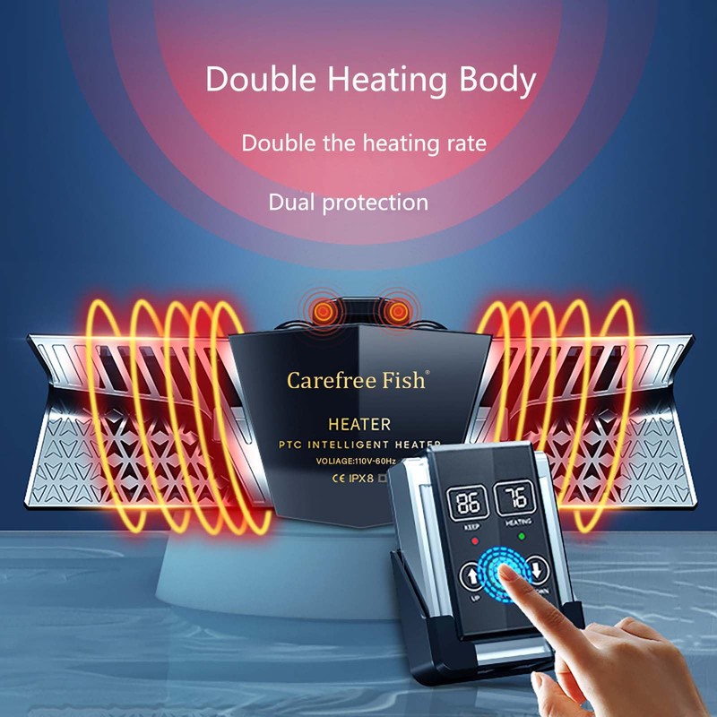 Carefree Fish Aquarium 500W 2IN1 Ceramic Heater PID Control Digital