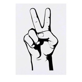 'Peace Hand Sign' Temporary Tattoo - Water Resistant, Skin-Safe, Non-Toxic Transfer (TO00083739)