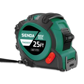 SENDATOOLS Tape Measure 25Ft,Heavy Duty Measuring Tape with 25mm Wide with Three Stops, High Precision Retractable Measuring Tape,Rubber for Comfortable Grip, Fraction Markings(25FT*1)