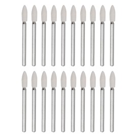 HARFINGTON 20pcs Wool Felt Mounted Mandrel Points 4mm Head 1/8 Inch Shank Conical Polishing Bits Burrs Felt Polishing Buffing Wheel for Rotary Tool