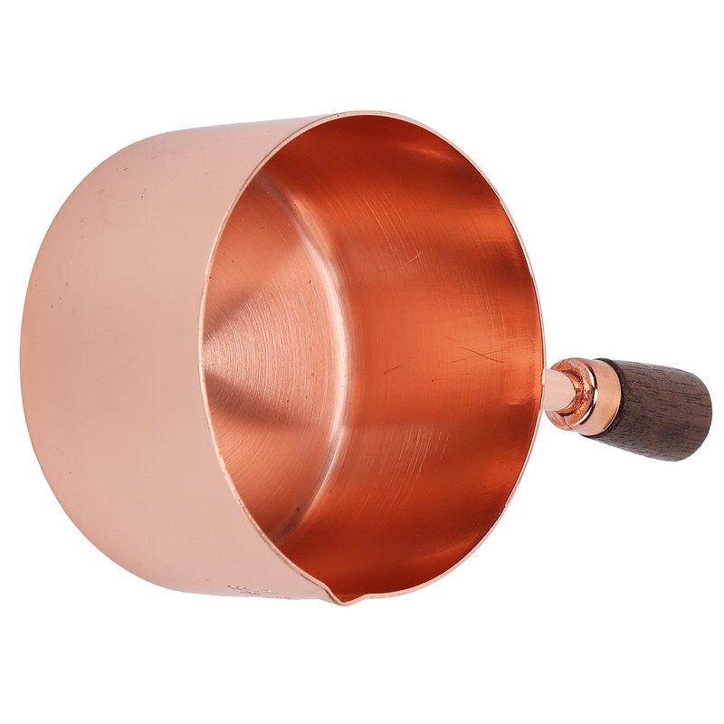 Sauce Pan Wooden Handle Rose Gold Stainless Steel Sauce Pot