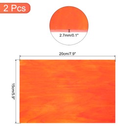 QUARKZMAN Pack of 2 Stained Glass Sheet Mosaic Tile 7.9 Inches x 5.9 Inches Watermelon Red Stained Glass Sheets for Craft Projects DIY Art Project