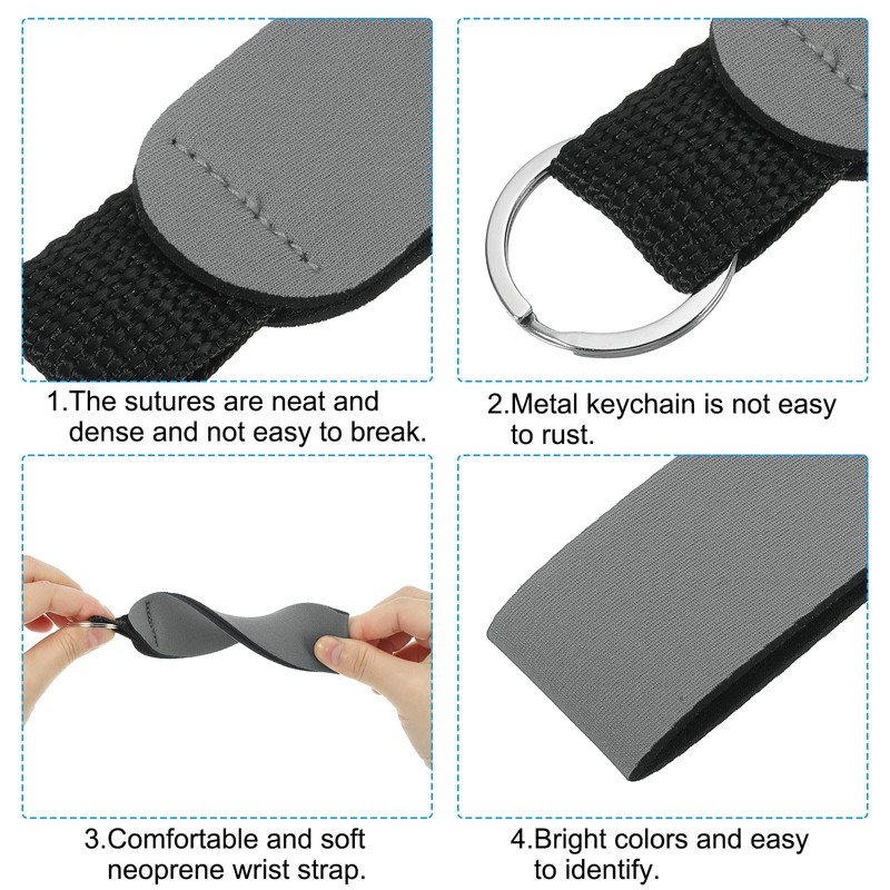 PATIKIL Floating Neoprene Keychain 2 Pack Waterproof Floating Key Ring