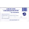 Larger Lines Checkbook Registers, Made in The USA, Wider Lines