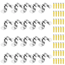 Bolatus 20 x 20 mm pipe clamp, stainless steel mounting clamp, connecting ring, U-pipe clamp, hose clamp, tool, two-hole pipe clamps with screws