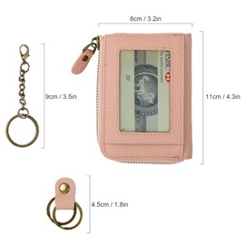 kilofly Genuine Leather Card Slot ID Holder Wallet + Keychain Cable Organizer