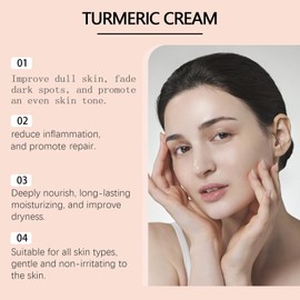 A-life 1 PC Turmeric Cream for Face, All Natural Turmeric Cream Hydrating Skin Moisturizer for Normal, Dry, Oily Skin 1.7 OZ