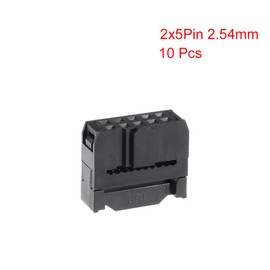 sourcing map 10Pcs 2x5Pin 2.54mm Pitch Double Rows Straight Connector IDC FC Ejector Header