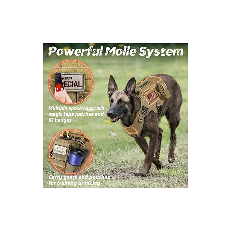 rabbitgoo Chaleco Táctico Arnés para Perro Grande con Sistema Molle