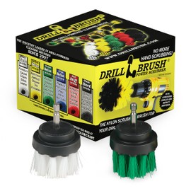 Drill Brush - Grout Cleaner - 2-inch Diameter Round Spin Brush Set - Kitchen Accessories - Scrub Stove, Oven, Sink, Tile - Carpet Cleaner - Leather, Upholstery, Fabric - Wheel Brush - Glass Cleaner