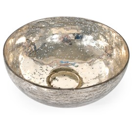 ANDALUCA Mercury Glass Decorative Silver Metallic Finish Bowl