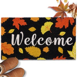 Welcome Fall Door Mat 30x17 Inch, Fall Leaf Mat, Fall Leaf Doormat, Fall Leaf Rug, Fall Leaves Doormat, Fall Welcome Matt for Front Door Outside, Fall Welcome Mat Outside, Welcome Matt Outdoor Fall