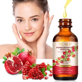 Granatapfelsamenöl, 100% kaltgepresstes natürliches Granatapfelsamenöl für nährende, feuchtigkeitsspendende Haut- und Haarpflege, verbessert die Elastizität der Gesichtshaut und fördert gesundes Haar