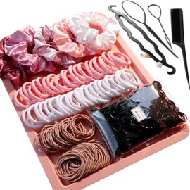 YANRONG 755PCS Hair Accessories for Woman Set Seamless Ponytail Holders Variety Hair Scrunchies Hair Bands Scrunchy Hair Ties For Thick and Curly (755PCS (gradient powder))