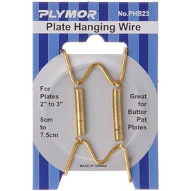 Plymor Shiny Gold Finish Wall Mountable Plate Hanger, 2.25" H x 1.25" W x 0.375" D (for Plates 2" - 3")