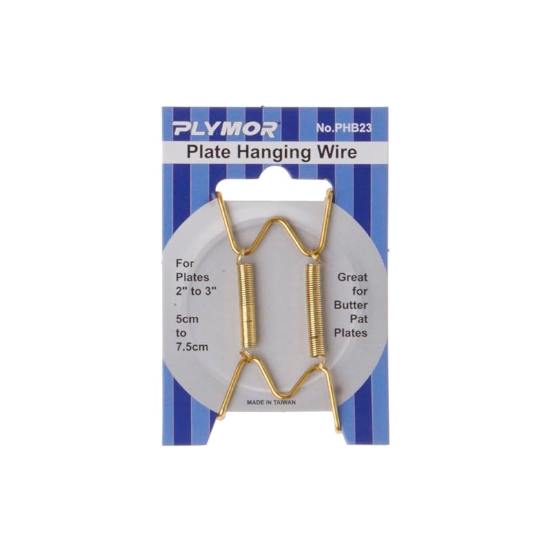 Plymor Shiny Gold Finish Wall Mountable Plate Hanger, 2.25" H