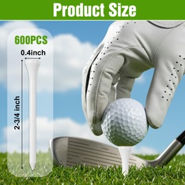 zisiueel 600 Pack Golf Tees Bulk Wooden Golf Tees Wood for Men Balls Accessories White Bamboo Tee