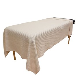 Body Linen Waffle Weave Massage Table Blankets - Soft and Stylish 50/50 Polyester-Cotton Blend - 66 by 90 inches -Available in White, Natural and Gray - 1 Pack Gray