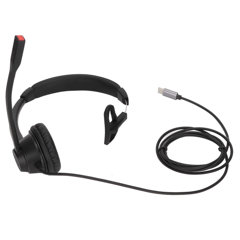 Telephone Headset Monaural Customer Service Headphones with Mic for Call