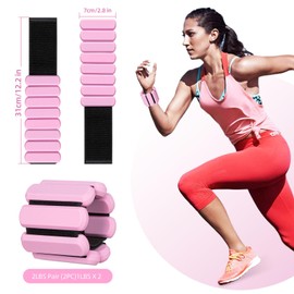 Adjustable Ankle Weights,Wrist Weights for Women & Men,Set of 2 (1Lb Each),Perfect for Walking,Running,Yoga,Pilates,Gym,Barre,Strength Training. Weighted wristbands are designed for home gym workouts