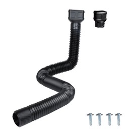 Prestantious Prestantious 7ft Long Gutter Downspout Extensions, 3" Downspout Extender Drainage Pipe for 2"3" Downspout and 3"4"Downspout, Flexible Pipe Stretched Length 7ft, Black,1-Pack