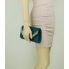 Girly Handbags Diamante Frame Clutch Bag, teal