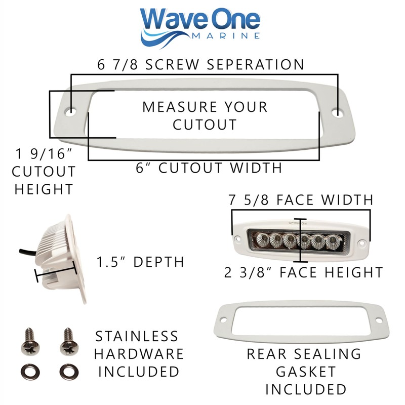 Wave One Marine | Dual Color FLUSH MOUNT Boat Spreader