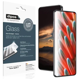 dipos I 2x Displayschutz 9H klar kompatibel mit Tecno Spark 7 Schutzfolie Anti-Shock Folie