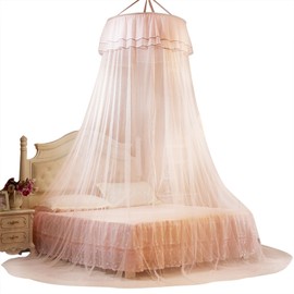 Breathable Round Canopy Lace Princess Style Mosquito Net Bed Curtain Netting (Jade Green)