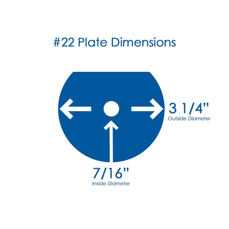 Grinder Plate with 1 Flat Edge for #22 Grinders, Butcher