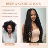 CHARSUN Deep Wave Braiding Hair Curly Bulk Synthetic Hair Extensions