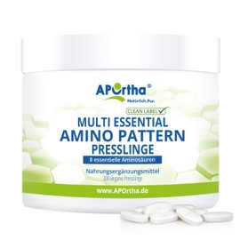 APOrtha APOrtha? Multi Essential Amino Pattern C 300 Presslinge mit 8 essentiellen Aminos?uren nach Prof. Dr. Luc-Moretti, ausgewogenes Aminos?uren-Profil, EAA Presslinge, vegan