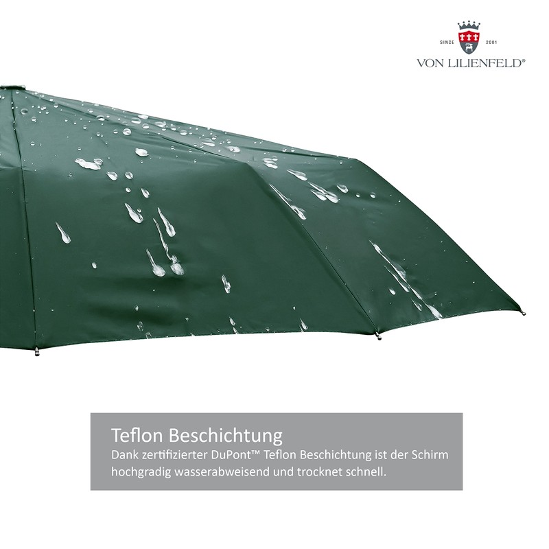 von Lilienfeld® Windproof Teflon Coated Folding Umbrella Windproof Windproof Automatic