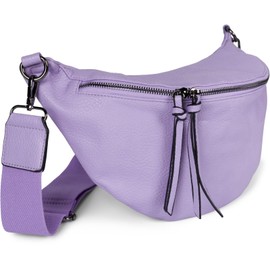 styleBREAKER 02012386 Women's Crescent Moon Crossbody Shoulder Bag, Detachable and Adjustable Shoulder Strap, Plain Handbag, lilac