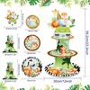 Jungle Animals Cupcake Stand with 20Pcs Cupcake Topper and Wrappers,3