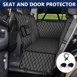 fidozen Waterproof Dog Car Seat Cover for Back Seat: Suitable for Small and Large Dogs, Large Size Hammock and Pet Protector, Backseat Protector for Cars (Orange, Standard (54" W x 58" L))