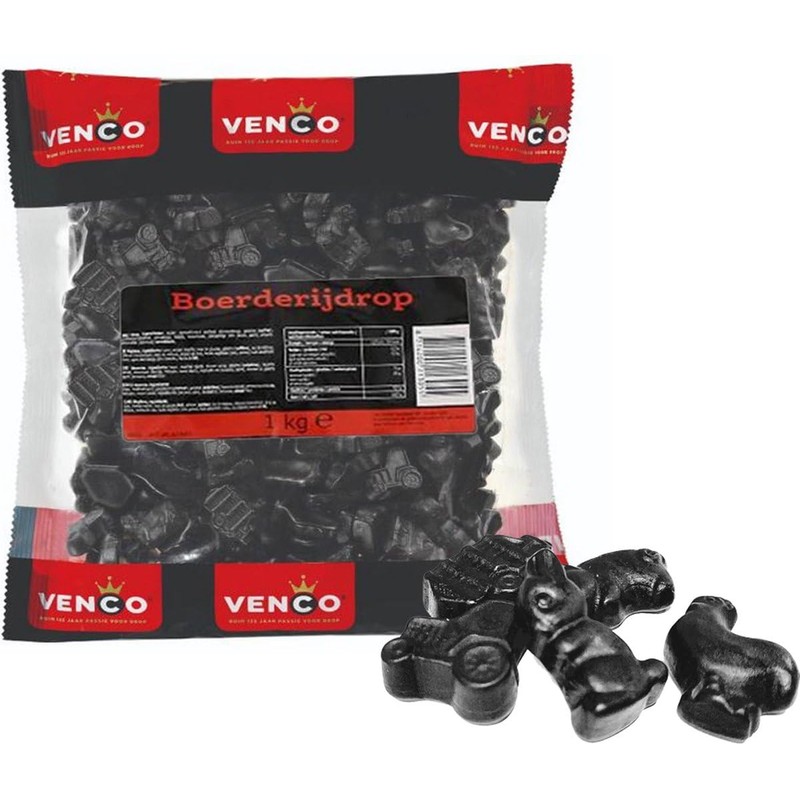 Venco Boerderij Drop Hard Zout / Farm Licorice Hard Salty