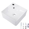 Wall Mount Corner Bathroom Sink, QISHKA 12" X 12" Square