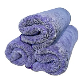 THE HOUSE OF RAGS - The Diva Rinseless Car Drying Towel-16x20 inches, 1200 GSM Microfiber Twist Loop, Premium Korean Quality, Suede Edge Towel for Auto Detailing, Paint Safe, Purple - 3 Pack