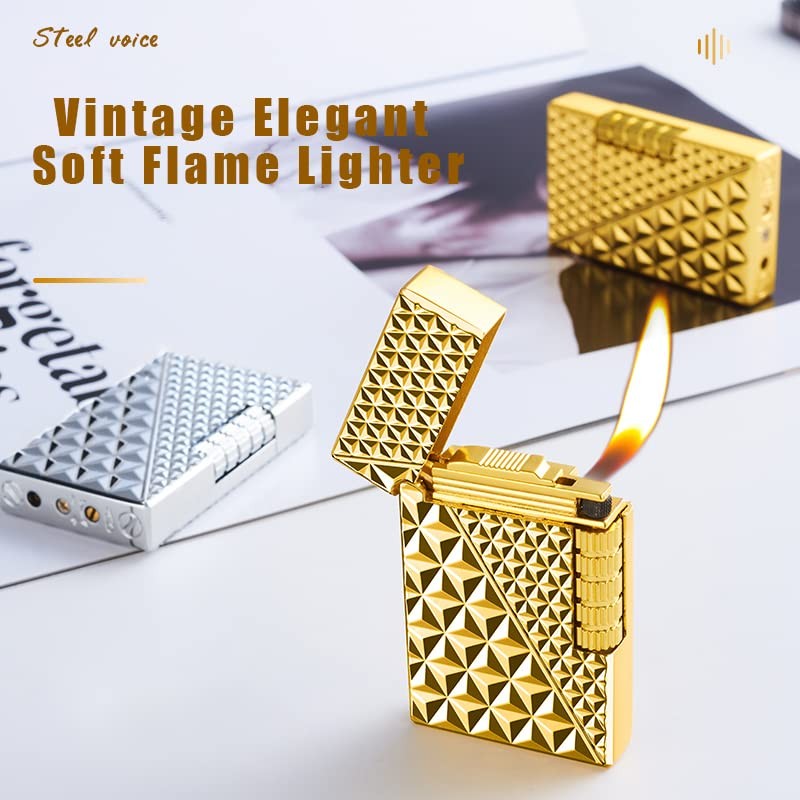 Soft Flame Metal Traditional Cigar Butane Lighter With Adjustable Flame