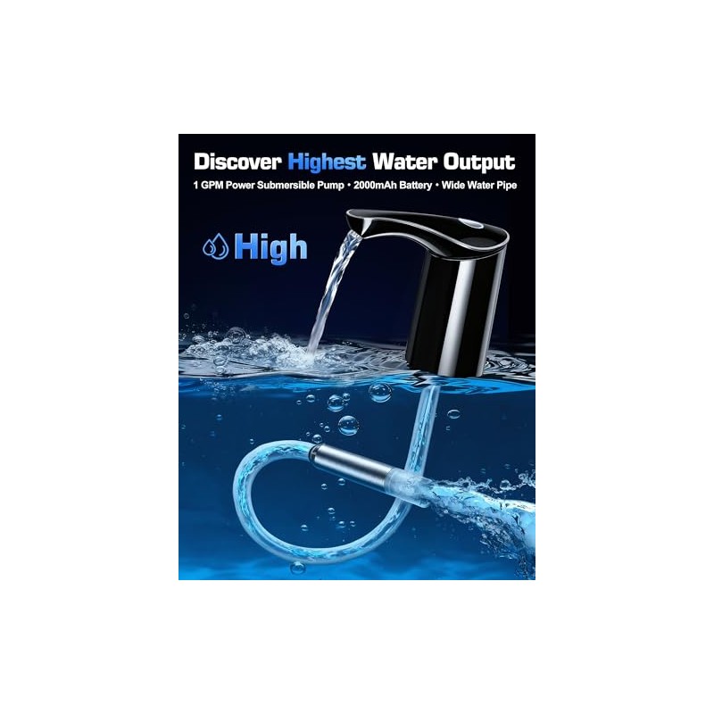 【Highest-Output】 Water Dispenser for 5 Gallon Jug, Electric USB C