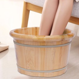 Wood Foot Spa Soak Bucket Pedicure Foot Bath Basin For Soaking Feet W/ Massager
